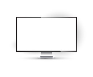 realistic thin frame computer monitor high vector