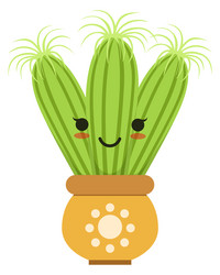 funny cactus green houseplant home cacti vector image