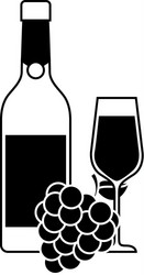 bottle champagne or wine and glass with bunch vector image