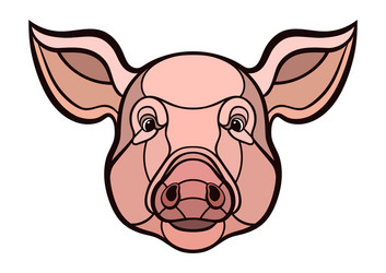 pig head mascot vector image