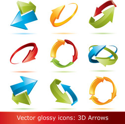 3d arrows set vector image