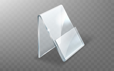 acrylic holder glass or plastic display stand vector image