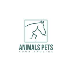 horse dog cat animal logo design vector image