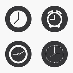 modern clock icons set vector image