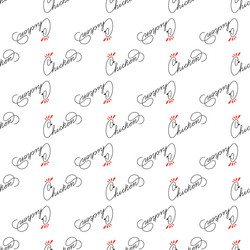 seamless pattern with the word chicken vector image