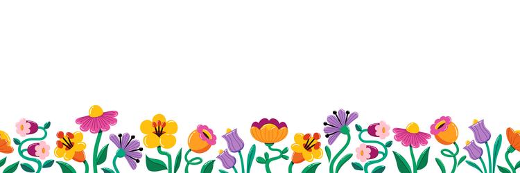 bold big vivid flower seamless border design vector image