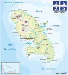 map of the french caribbean island martinique vector image