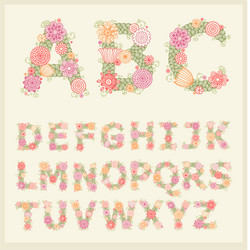 colorful flower font vector image