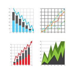 growth economy statistics icons vector