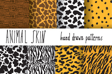 animal skin hand drawn texture seamless pattern vector image