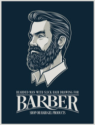 beard man for hairstyle products and business vector image