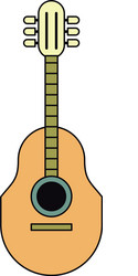 acoustic guitar and music symbol vector image