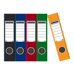 Files ring binders colorful office folders vector