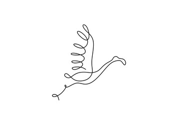 flamingo one line drawing continuous single hand vector image