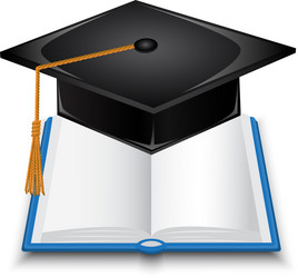 book and graduate cap vector image