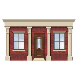 old brick facade with windows vector image