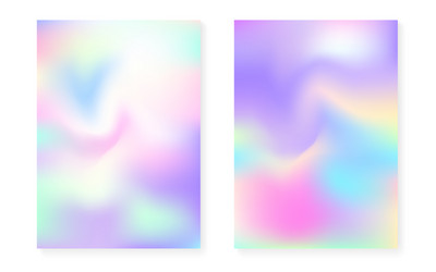 hologram gradient background set with holographic vector image