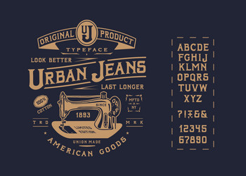 font urban jeans vector image