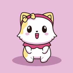 cute cat kawaii chibi drawing style vector image