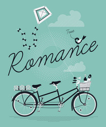 romantic tandem bike vector image