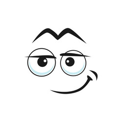 cartoon face funny smirk cute smile emoji vector image