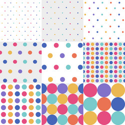 Seamless patterns polka dot set vector