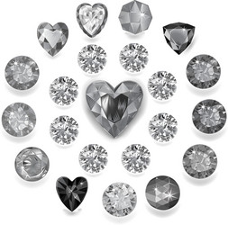 heart composition cut gemstone shape set isolated vector image