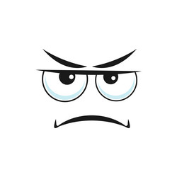 cartoon face displeased emoji with squinted eyes vector image