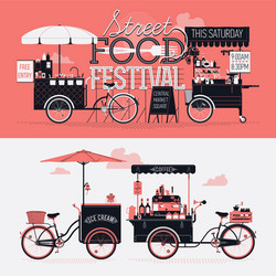 street food festival banner vector image