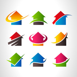 real estate house logo icons vector image