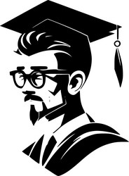 Graduate - minimalist and simple silhouette vector