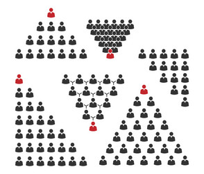 people pyramid with team leader business career vector image