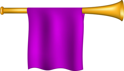 trumpet with purple flag vector