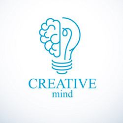 creative brain concept intelligent creation logo vector image