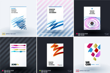 Set of design brochure abstract annual report vector