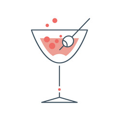 glass with alcoholic cocktail vector image