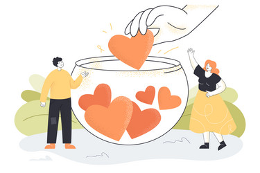 hand giving heart to healthy donation jar vector image