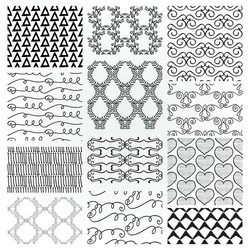 hand drawn floral seamless patterns vector image