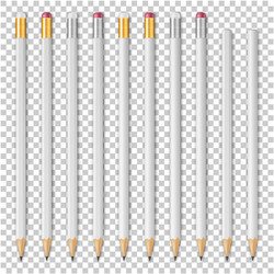 realistic white wooden sharp pencil icon vector image