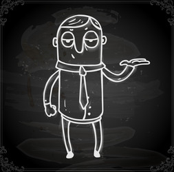 waitor drawing on chalk board vector image