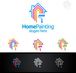 home painting logo design vector