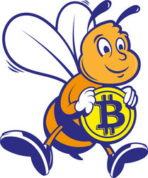 bee miner keep gold bitcoin vector image