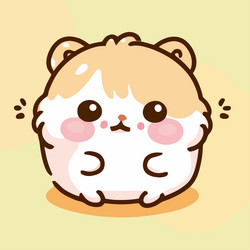 cute hamster kawaii chibi drawing style vector image