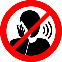 no phone talking - prohibition attention sign vector image