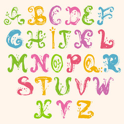 Hand drawn foliage alphabet vector