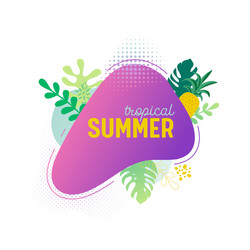 summer sale banner template tropical liquid shape vector image