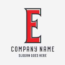 Initial e logo creative design in flat style vector