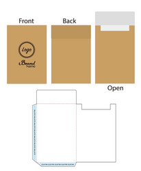 envelope die cut mock up template vector image