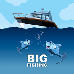 Big fishing vector