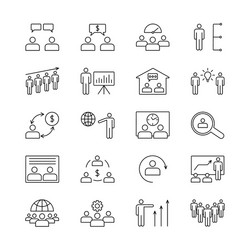 business people icons office teamwork group team vector image